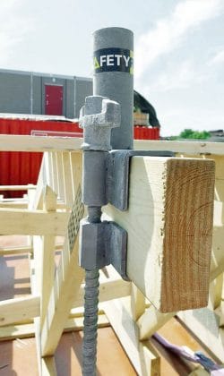 wood beam clamp for edge protection